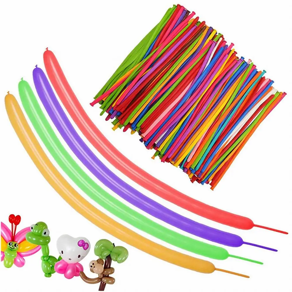 

100pcs Balloons Strip Balloons For Birthday Party Wedding Decorations Long Strip Balloon Children's Cartoon Shape Decor
