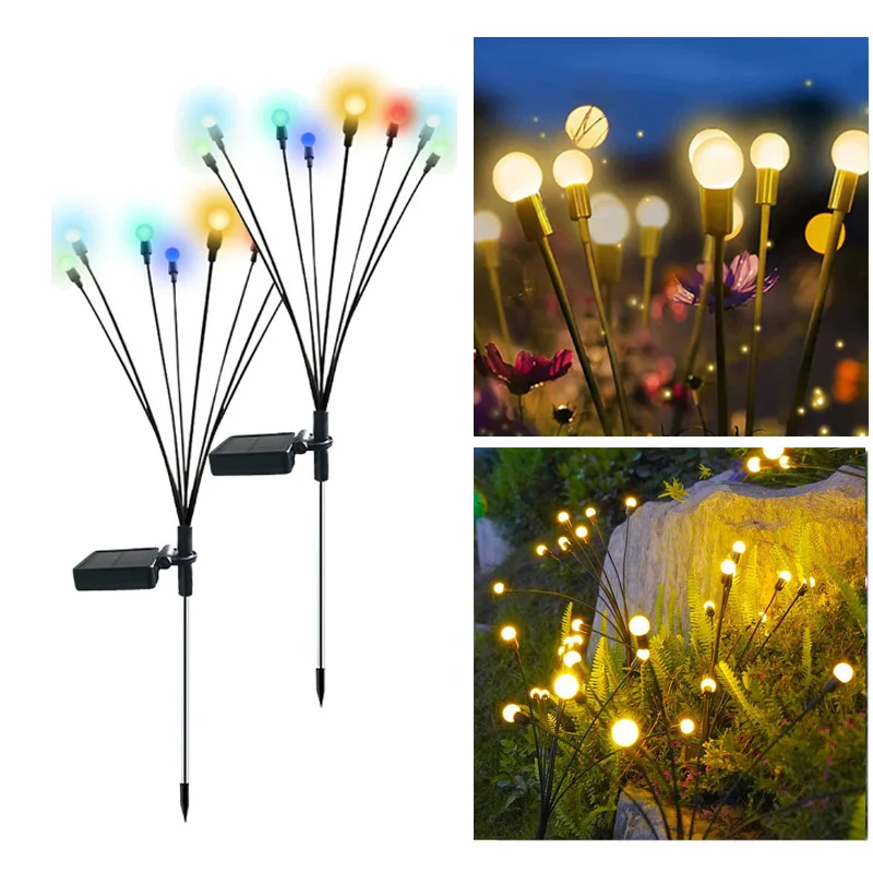 

Solar Firefly Lamp Outdoor LED Light Waterproof Garden Decoration Garden Home Lawn Fireworks Light Floor New Year Christmas