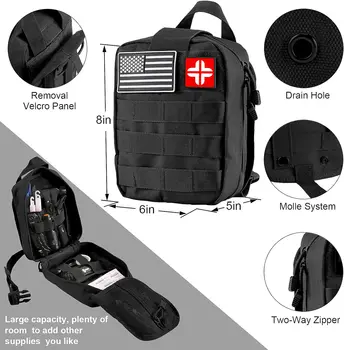 Survival Kit and First Aid Kit, 142Pcs Professional Survival Gear and Equipment with Molle Pouch,Likes Camping Outdoor 6