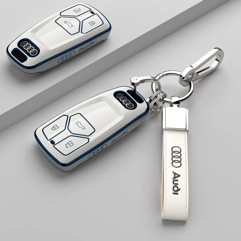 Soft TPU Car Key Case Cover Shell For Audi A6 A5 Q7 S4 S5 S7 A4 B9 A4L 4m 8W Q5 TT TTS RS 8S Coupe Auto Smart Remote Accessories