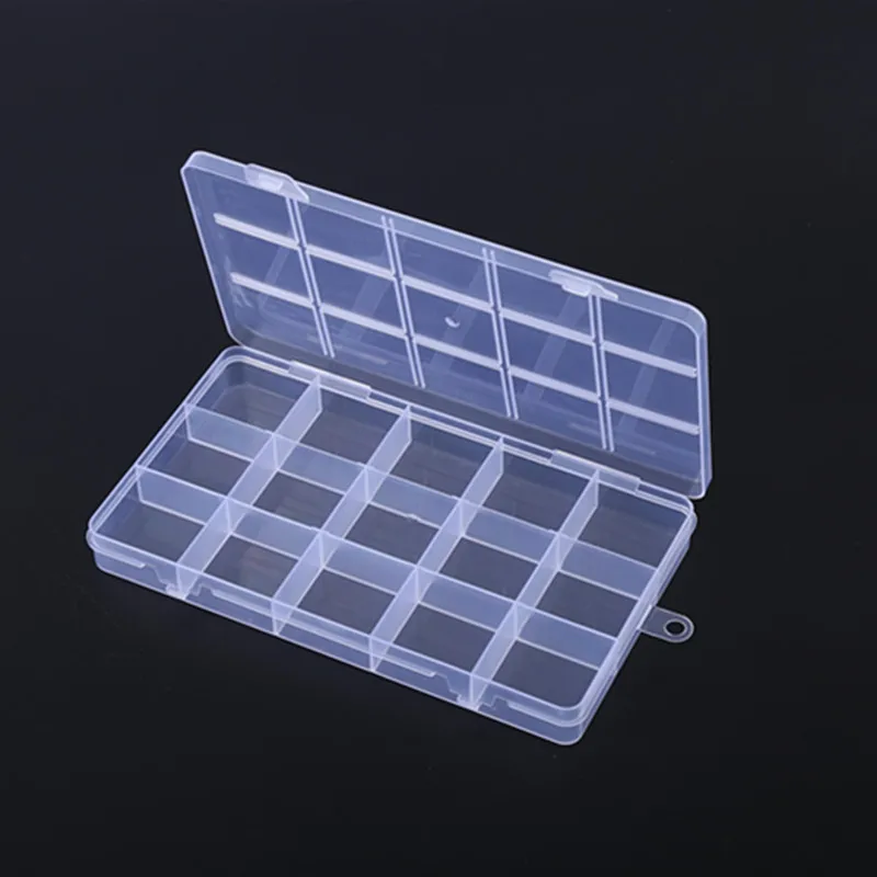 Clear Plastic Storage Boxes With Lid 15 Grid Adjustable Storage Box With  Compartments for Craft Storage, Beads, Button, Jewelry Earring Ring -   Israel