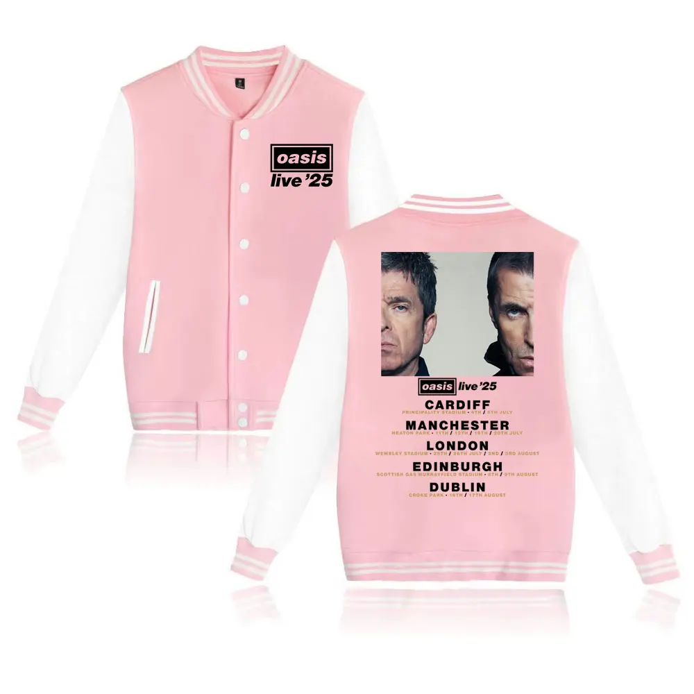 The Oasis Live 25 Tour 2025 Print Baseball Uniform Jacket Harajuku