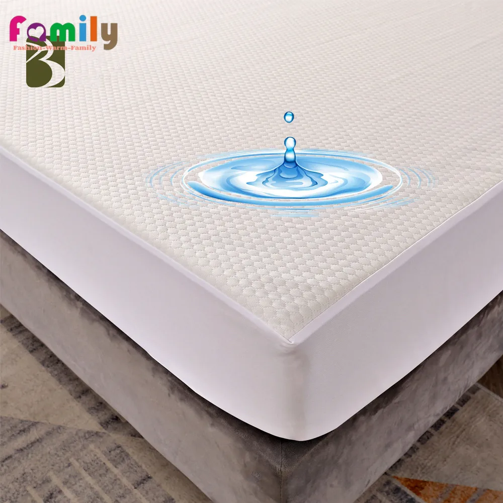 

Breathable Bamboo Fiber Mattress Protector, Waterproof Fitted Sheets, Hypoallergenic Bedspread Pad Covers, Anti-mite, White