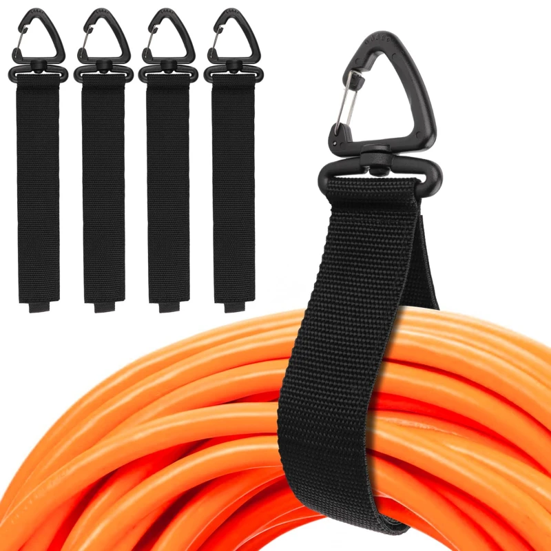 4pcs/pack Mountaineering Buckles Straps Outdoor Travel Ropes Storage Hooks Pressure Fixing Straps Heavy-duty Binding Straps