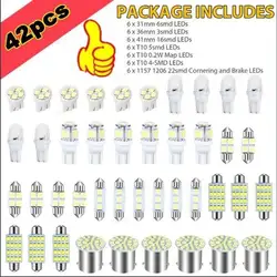 Enhanced Car Interior Xenon White LED Light Bulb Set - 42 Pieces - 28PCS