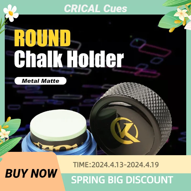 KONLLEN Round Pool Cue Taom Chalk Holder-Portable Metal Cue Chalk Holder Case for Billiard Carom Cue Snooker Sports Accessories new 6000mah hanging neck fan portable air conditioner type c usb rechargeable air cooler 5 speed display electric fan for sports