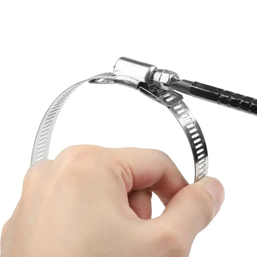 Hose Clamps 9.8ft Adjustable Large Worm Gear Stainless Steel +6 Fasteners Automobiles Accessories