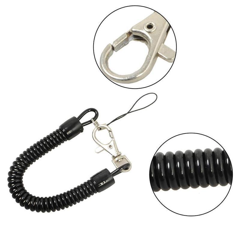 Retractable Spring Keychain Elastic Coil Rope Anti-lost Key Ring Security Gear for Outdoor Camping Fishing Phone Tools