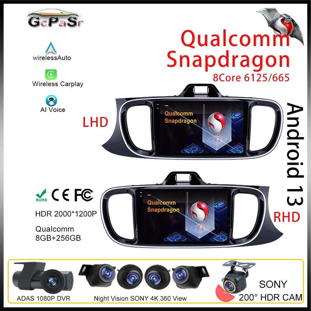 Qualcomm Per Kia Pegas 2017 Lhd O Rhd Android Auto Car Radio Player Stereo Autoradio Gps Video Bt Wifi Navigazione No 2Din Dvd