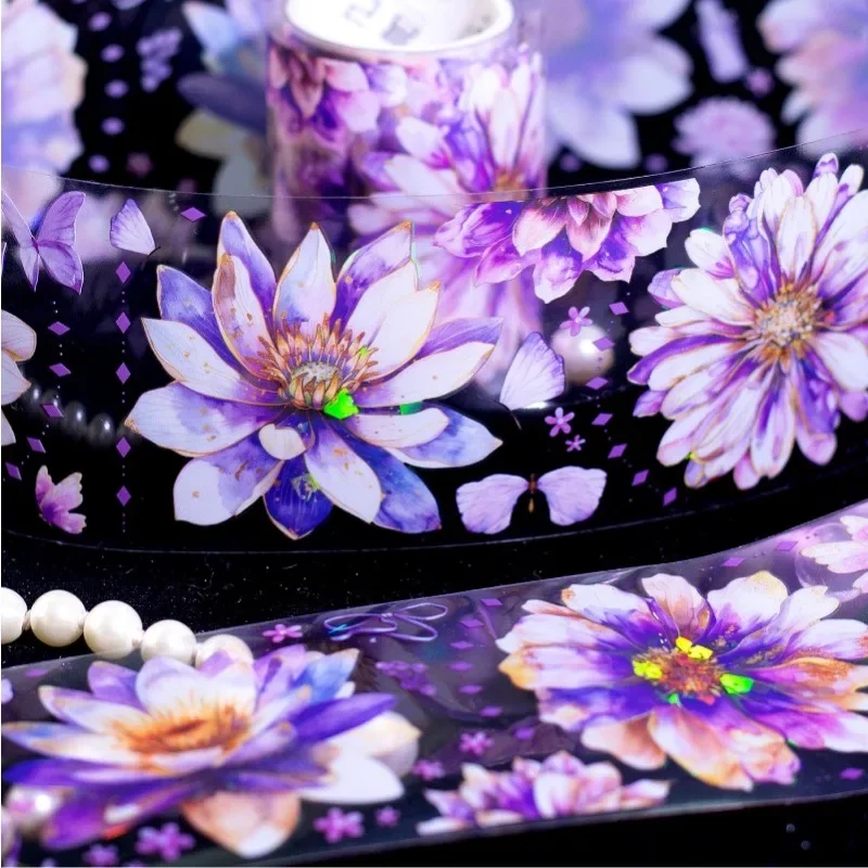 1Roll 2M Adhesives large Flower handbook PET Decoration Material loop sticker Scrapbook cut 60mm*2m Tape Flower confession 5