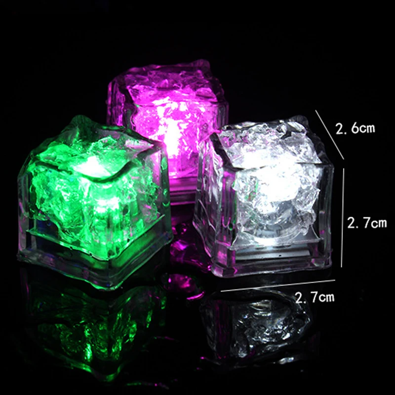 Colorful LED Ice Cubes Light Waterproof Ice Cube Atmosphere Light Birthday Gift Party Bar Wine Glass Decor Baby Bath Toys images - 6