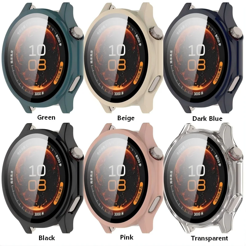 Premium Tempered Glass Smartwatch Protective Case - Full Cover Bumper Protector