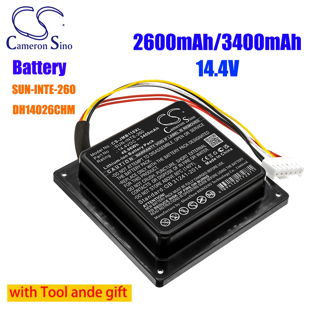 

CameronSino SUN-INTE-260 DH14026CHM 2600mAh/3400mAh Li-ion 14.4V Battery for JBL PartyBox 100 R21-5