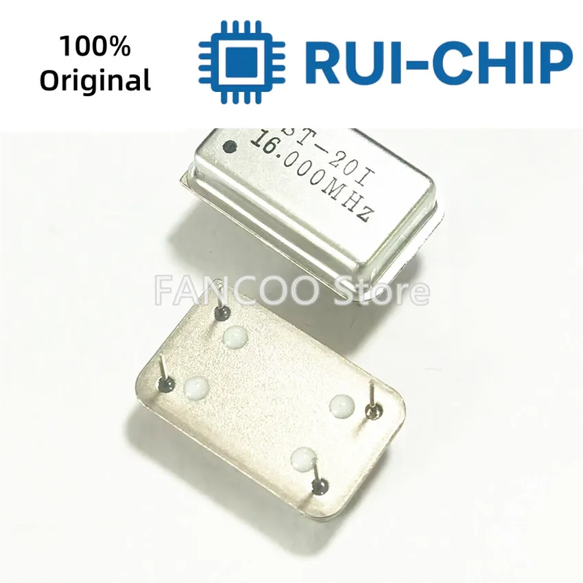5개 16M 16MHZ 16.000M 16.000MHZ 크리스탈 발진기 액티브 OSC DIP-4 직사각형 풀 사이즈 3.3V 5V