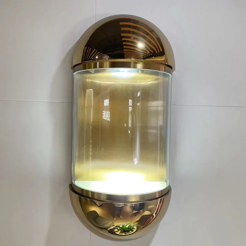 

custom.Circular Gold Jewelry Display Cases cabinet LED Spot Lamp