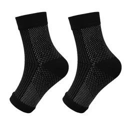 Ankle Protector Anti - Fatigue Compression Socks - Neuropathy Relief & Support Sleeve - S/M (Black and white3)