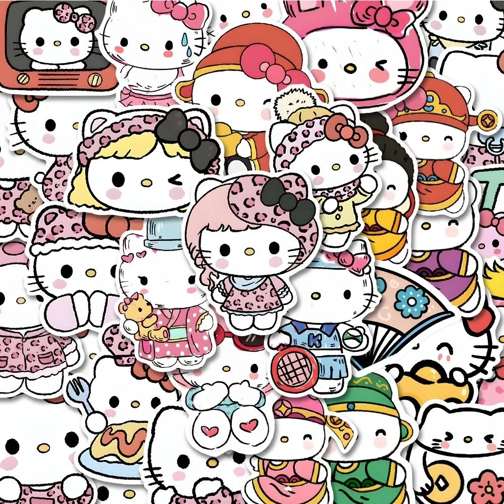 

10/30/49pcs Cute Cartoon Hello Kitty Stickers Funny Sanrio Anime Graffiti Sticker Decals for Phone Case Water Bottle Stationery