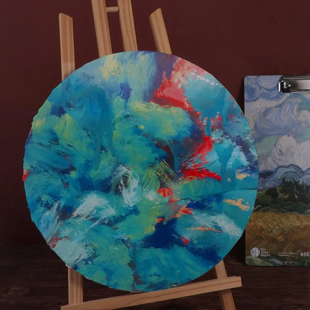 Round Multi Size Thicken Wooden Painter Oil Paint Circle Canvas Drawing Board Picture Frame Painting Board