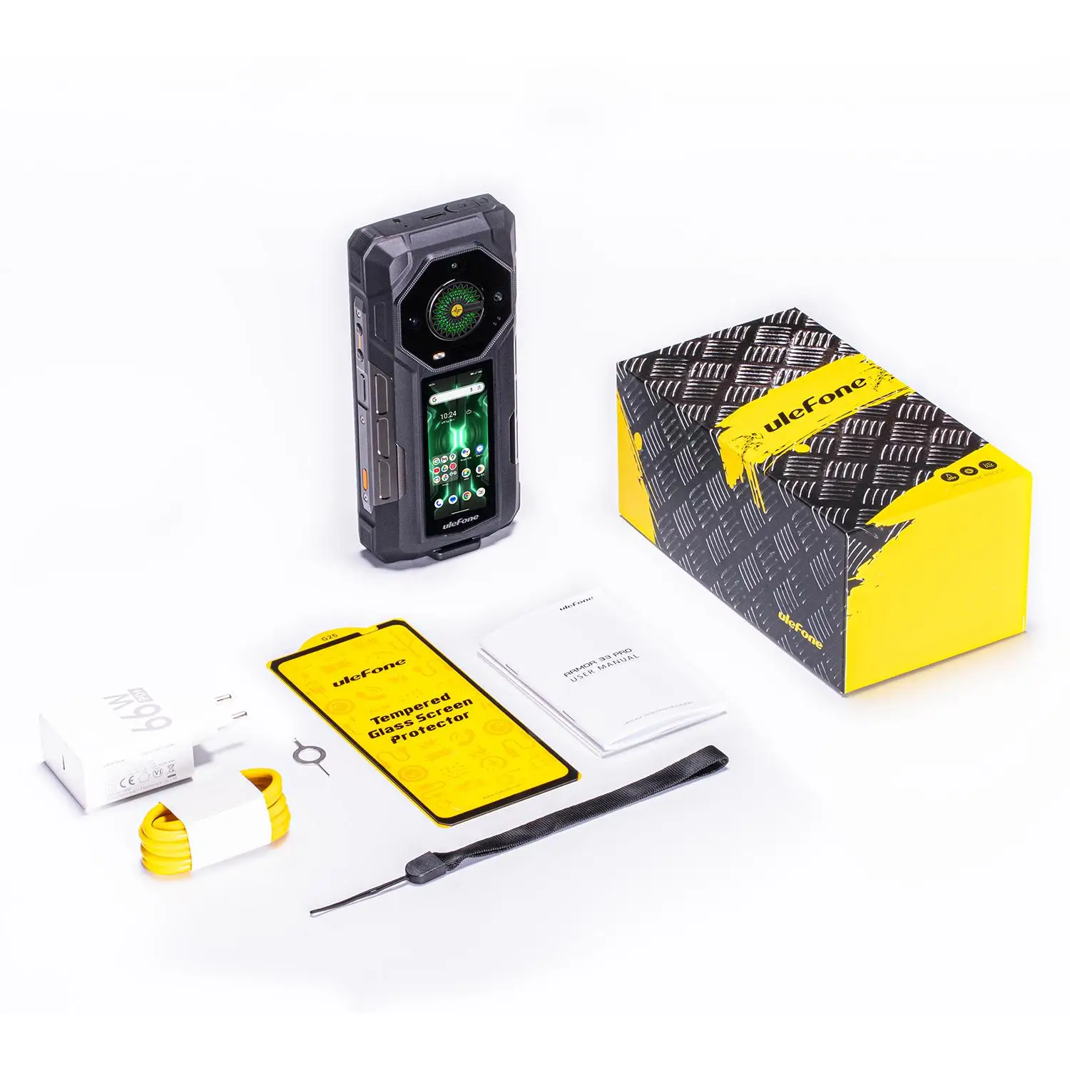 Ulefone Armor 33 Pro Rugged Phone 5G Dual Screen 6.95" 120Hz 16GB+512GB 25500mAh Battery 66W 64MP Night Vision NFC Smartphone