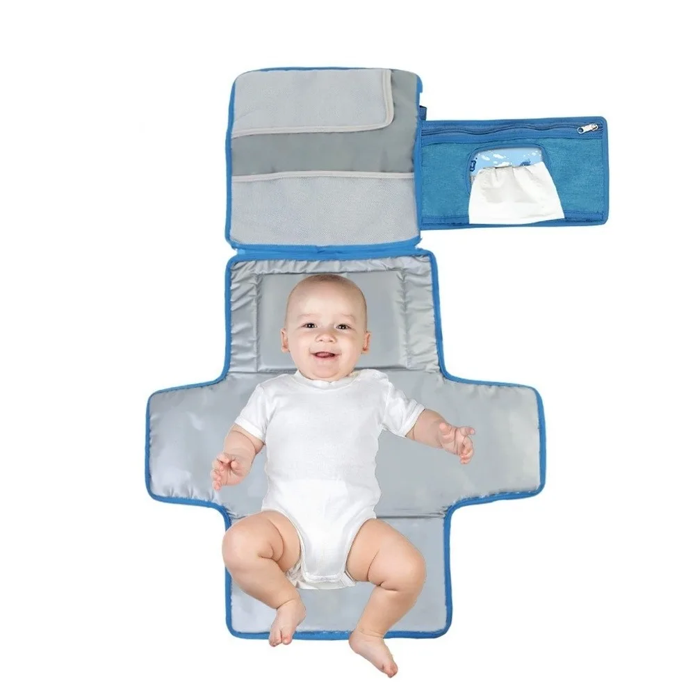 Fasciatoio per bambini in tinta unita 3 in 1 Panno Oxford Stazione per fasciatoio da viaggio per neonato Borsa per pannolini pieghevole pieghevole multifunzionale