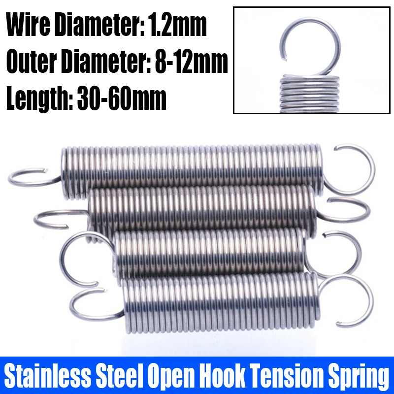 Sourcing Map Extended Tension Spring Wire Diameter 0 031 Od 0 31 Free Length 2 36 Stainless Steel Small Dual Hook Tension Spring 5 Pcs - View #6