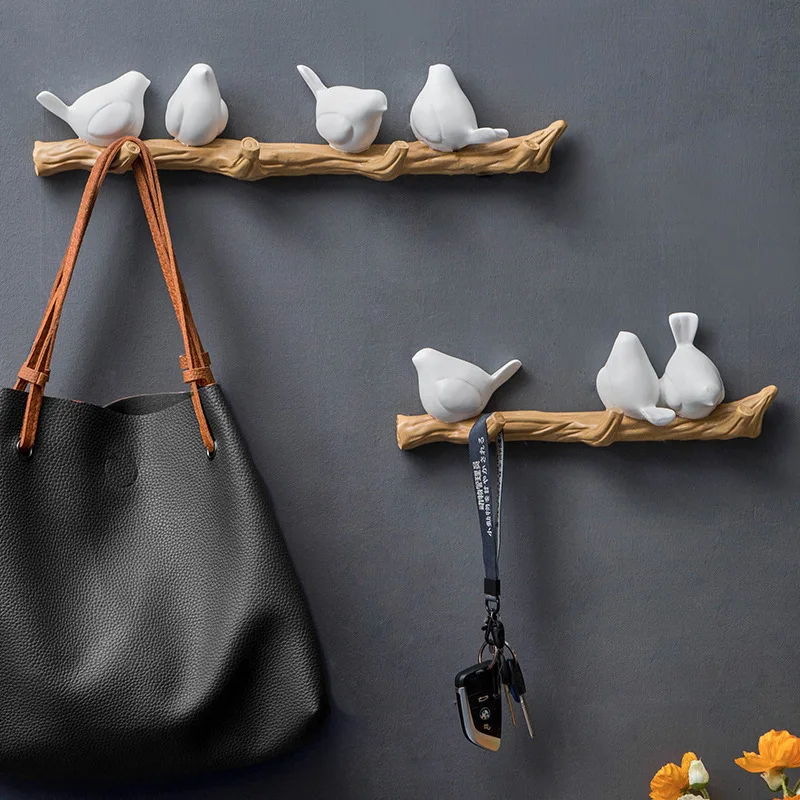 Wall Decorations Home Accessories Living Room Hanger Resin Bird hanger key kitchen Coat Clothes Towel Hooks Hat Handbag Holder 2