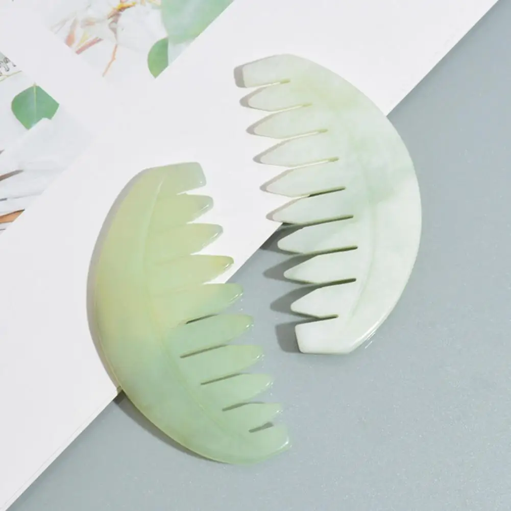 Jade Comb Retro Scalp Massager Meridian Gua Sha Scraping Board Stone Treatment