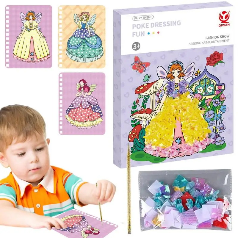

Pocket Watercolor Kit Do-It-Yourself Princess Dress-Up Crafts Paper Craft Set Children's Projects Creative Toys Craft Kits For
