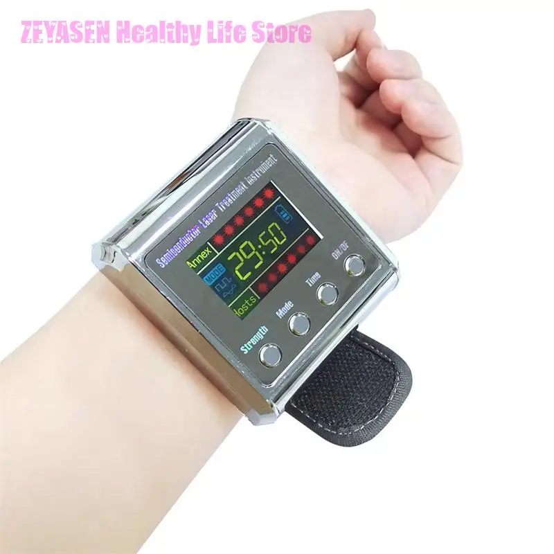 Household Laser Physiotherapy Wrist Diode Lllt Laser Therapy Diabetic Wrist Watch For Diabetes Hypertension Sinusitis Treatment