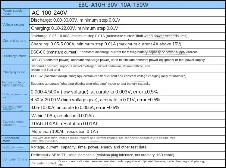 EBC-A10H Portable Battery Capacity Tester Electronic Load Mobile Power Head Test