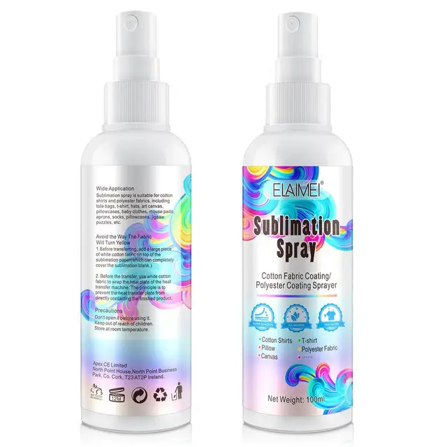 Spray Para Sublimación En Algodón Recubrimiento Sin Hornear Para  Camisetas Y Telas Secado Rápido, 100ml