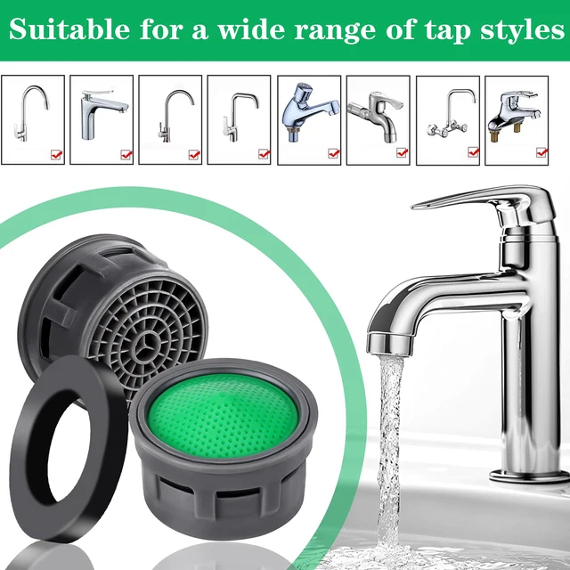 20PCS Basin Tap Filter-Tap Aerator- Faucet Plastic Insert Replacement Nozzle Filter - Faucet Flow Restrictor Replacement Parts 2