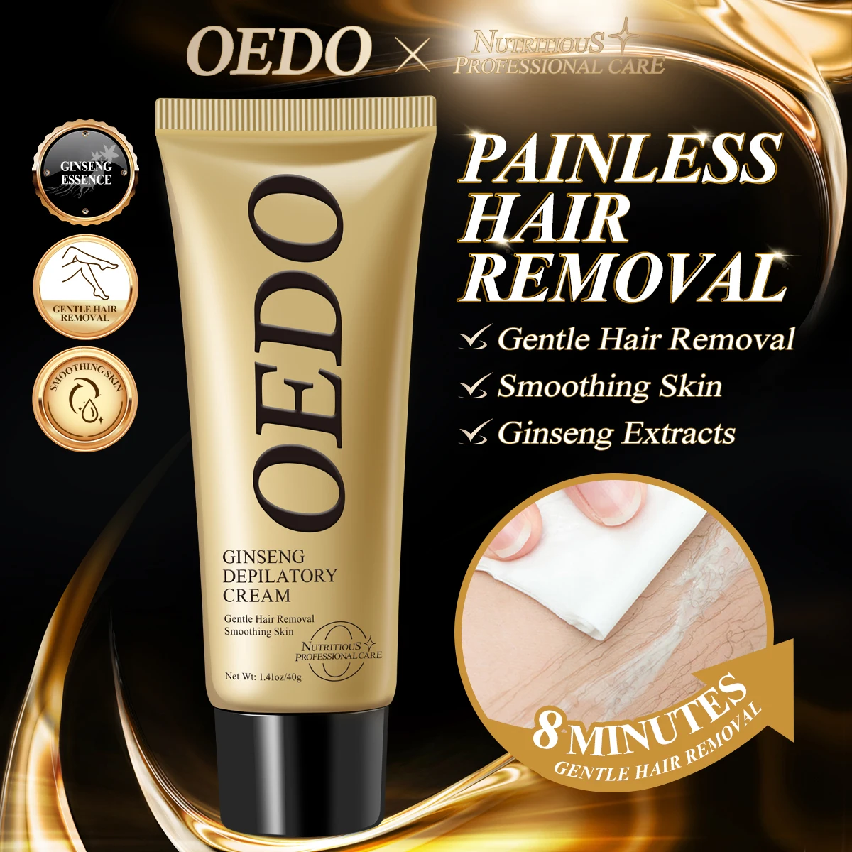 Ginseng Body Hair Removal Cream for Men and Women Hand Leg Hair Loss Depilatory Cream Removal Armpit Hair Care Depilatory Cream 5