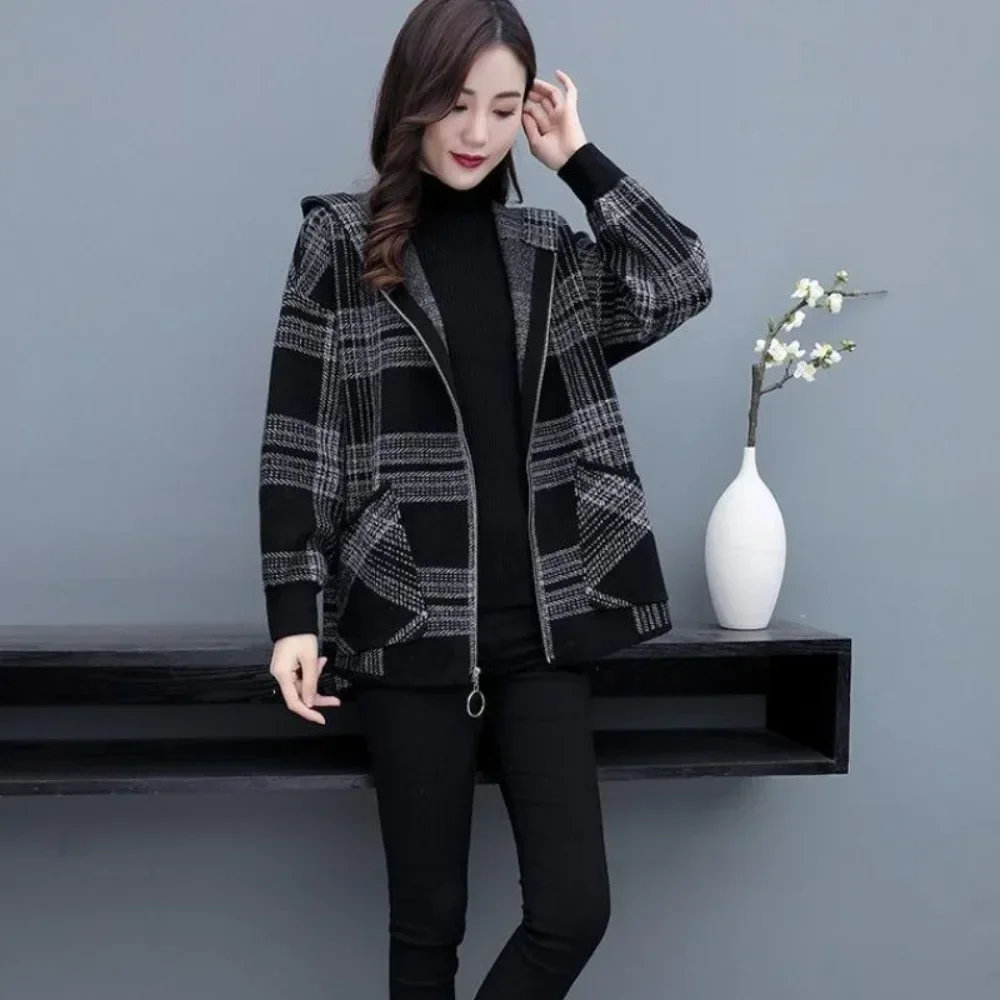 Veste zippée en laine et mélanges pour femme, style coréen, élégant, tendance, grande offre décontractée, demi-saison, offres à la mode, 2025