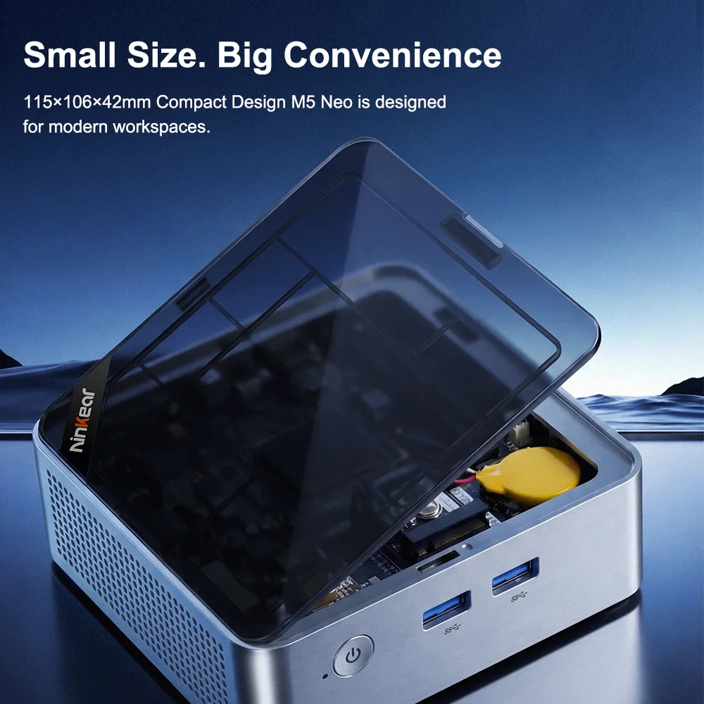 Ninkear M5 Neo Mini Pc, Intel Pentium Gold 5405U, 8GB RAM 256GB SSD, Windows 11, Dual Hdmi, Wifi 5, Bluetooth 5.0, 2Tb Expansion Triple-Screen Display