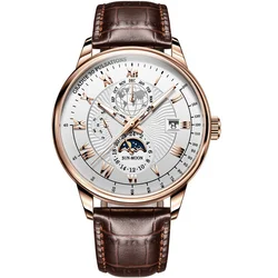 2024 New Men Calendar Watch Leisure and Fashionable Leather Strap Quartz Watch Famous Brand Luxury Gift Wristwatch Dropshipping