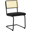 Mid Century Modern Dining Chairs Set of 4, Velvet Rattan Dining Room Kitchen Side Chairs with Upholstered Seat 4