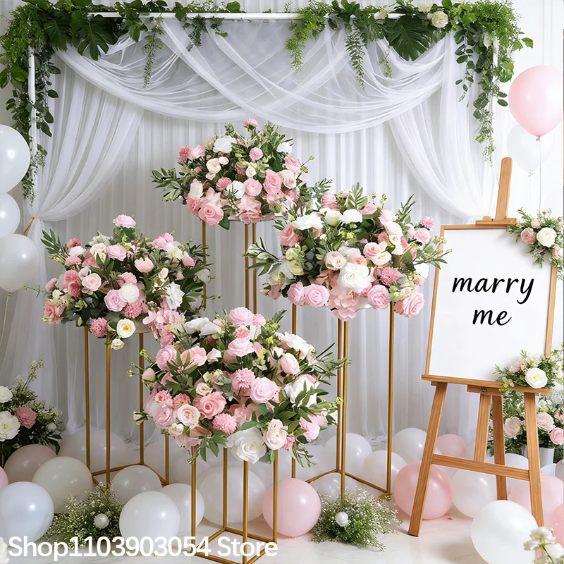 Maßgefertigter 60CM Künstlicher Rosenball für Hochzeitsdekoration, Hotel-Bankettsaal-Deko, Bühnenrequisiten, Eukalyptus-Blumenarrangement