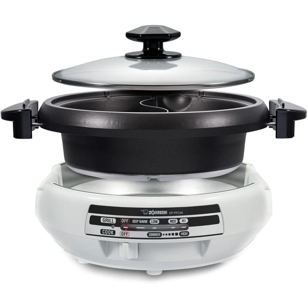 Electric Skillet for Yin Yang Hot Pot & EA-DCC10 Gourmet Sizzler Electric Griddle,Stainless Brown Extra Large 4