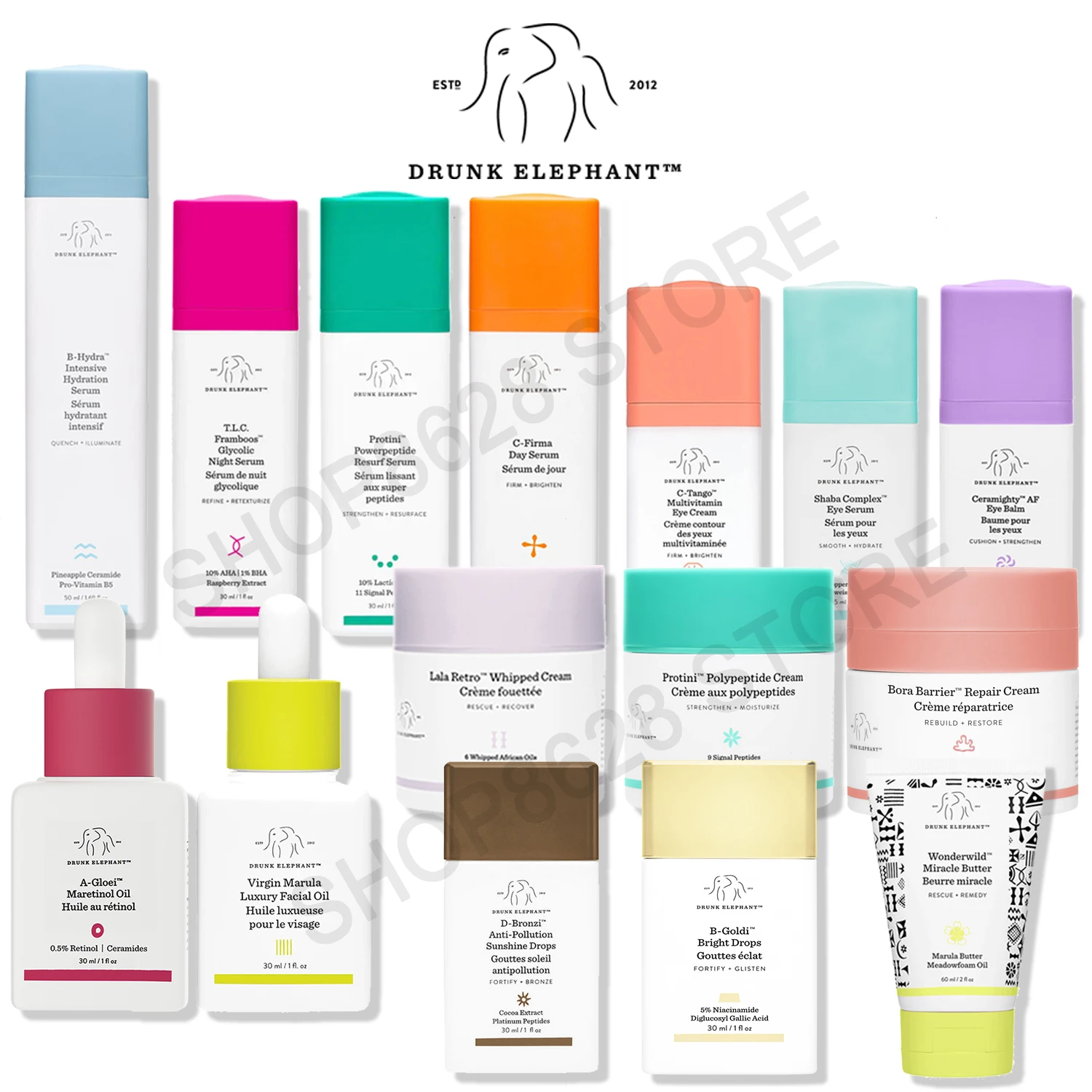 Питательный слон B Гидра, интенсивное увлажнение, сыворотка C, крем для глаз T.L.C. Гликолевая сыворотка В5, увлажняющая эссенция для ухода за кожей лица, макияж