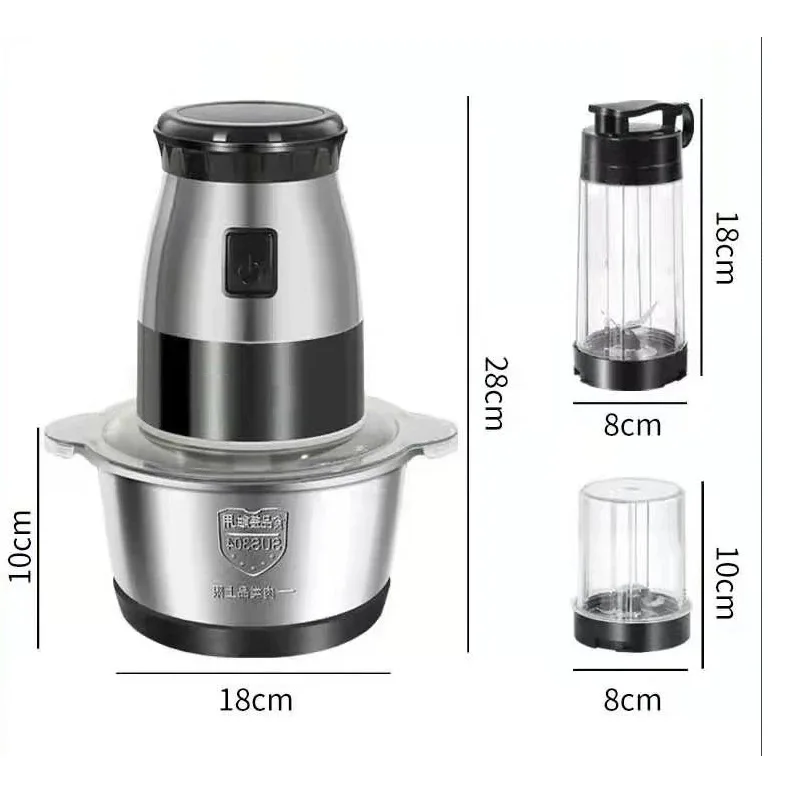 3 in 1 multi-functional mixer Meat food processing shredder Portable juicer Suitable for meat, vegetables, fruits and nuts 6