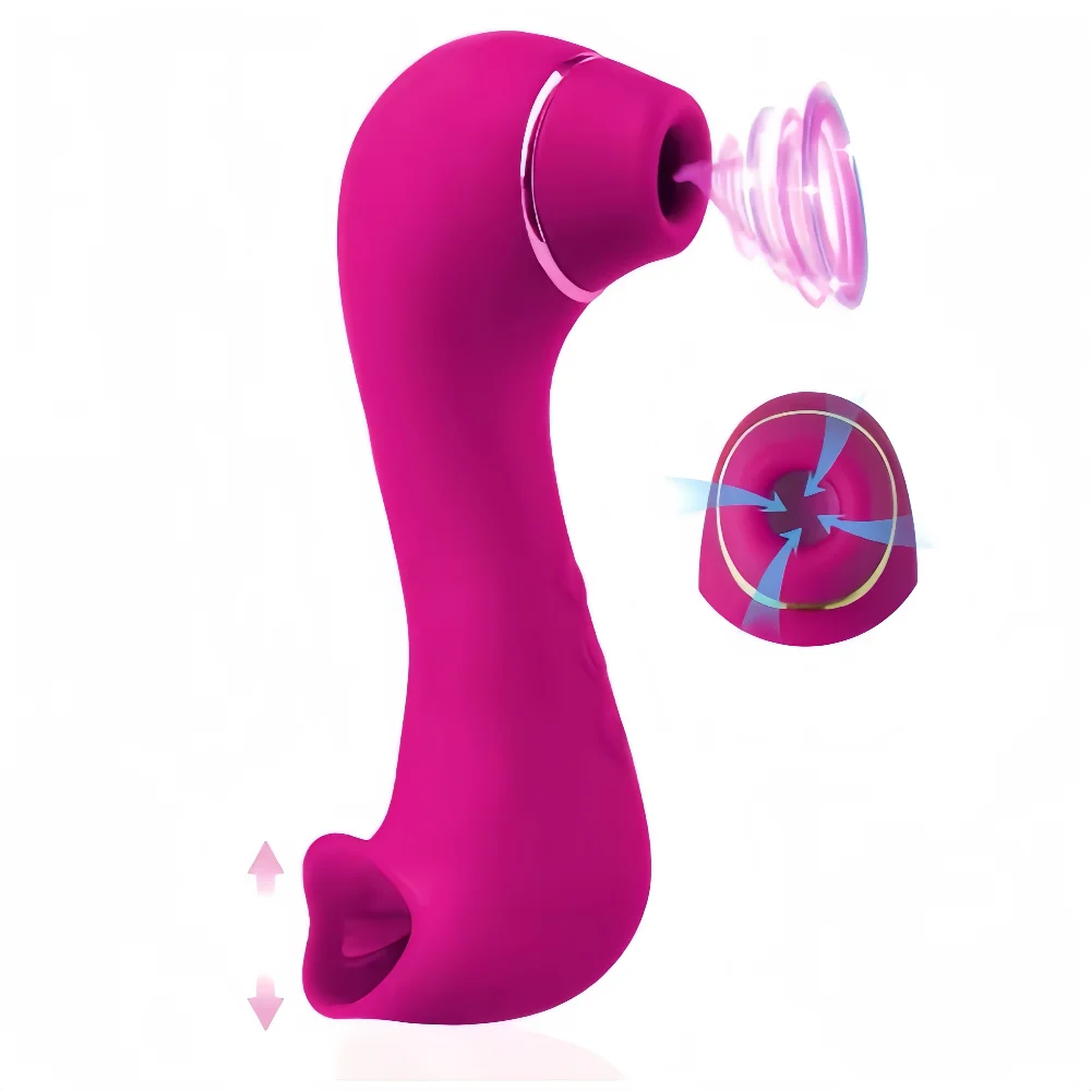 Rechargeable Adult Tongue Oral Licking Sex Toy Pressure Wave Air Pulse Lick and Suck Sucking Clitoris Vibrator