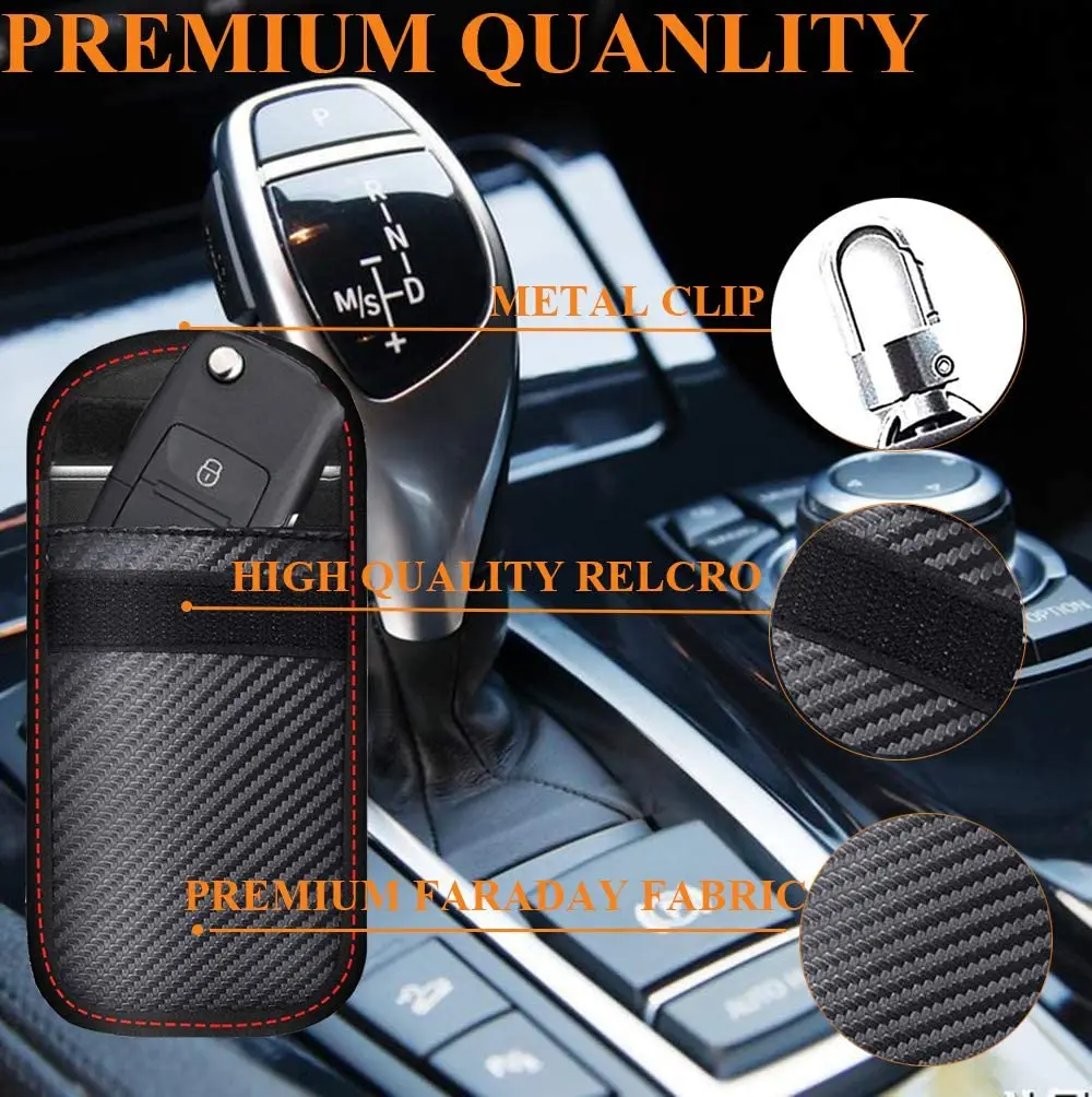 Car Key Blocker Faraday Card Car Keys Case FOB Signal Blocker Bag RFID Shielding Key Credit Card Bags Organizer for Privacy Protection