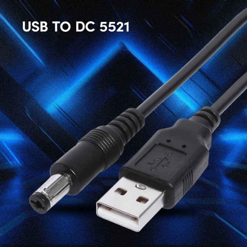 

Зарядный кабель USB-DC 5,5 x 2,1 мм длиной 1 м для электронного пианино, шнур питания со светодиодной подсветкой
