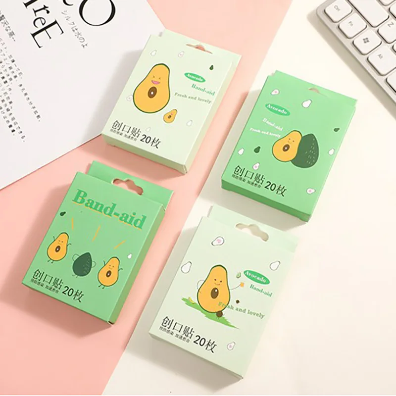 20pcs Cute Cartoon Simple Patterned Curved Patch Wound Strips Dressing Adhesive Plaster Bandages Band Aid for Children Banditas