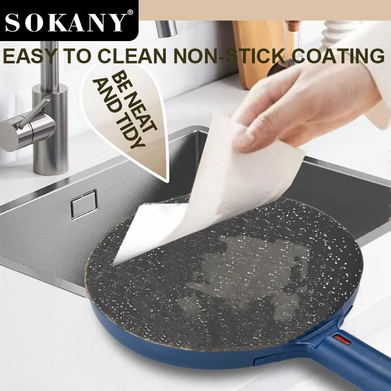 Houselin Pancake Maker,Portable Pancake Maker & Non-Stick Impregnating Board,On/Off Switch,Automatic Temperature Control,600W 3
