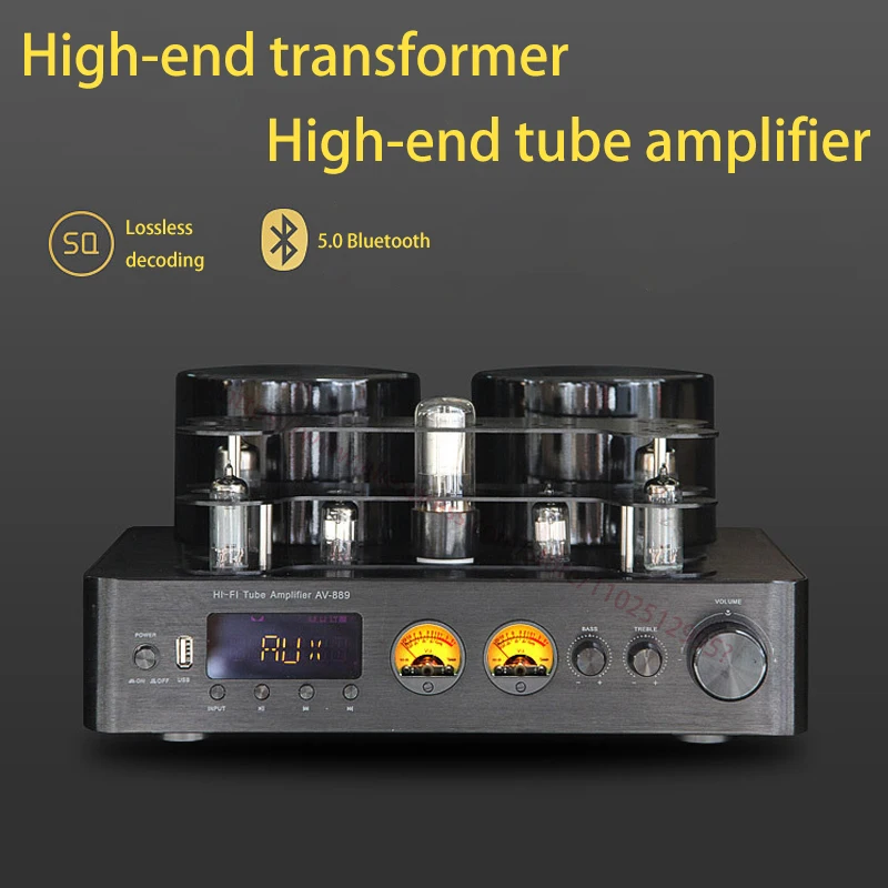 AOSIBAO 200W+200W 2.0 Stereo Bluetooth Rectifier WY2P 6U1 6A2 ECH81 HiFi Tube Amplifier 5200 1943 Power Amplifier Audio 2