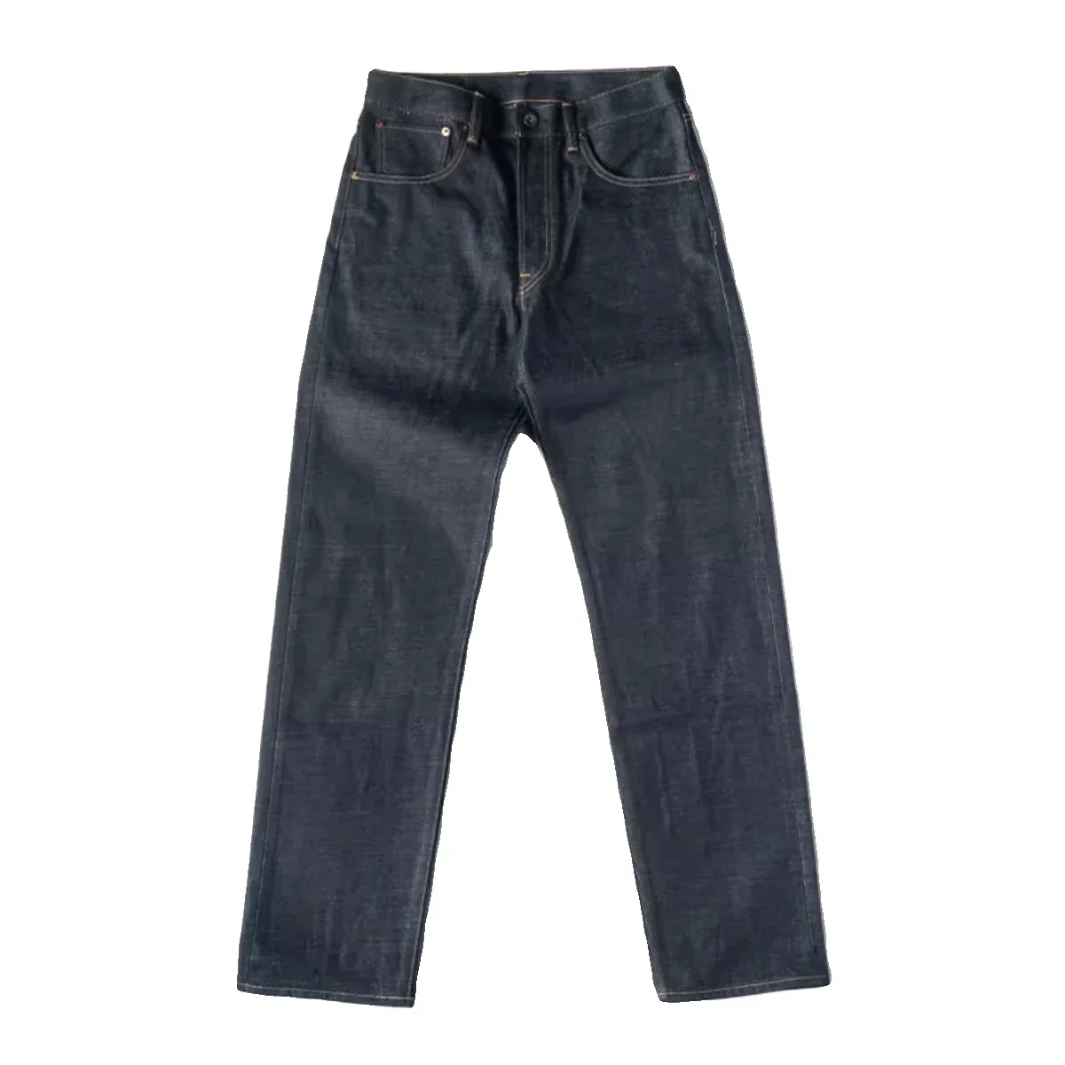 Non Stock Late 1960s Men's Slim Fit Jeans Mid-Rise Selvedge Denim Pants Dark Blue 5