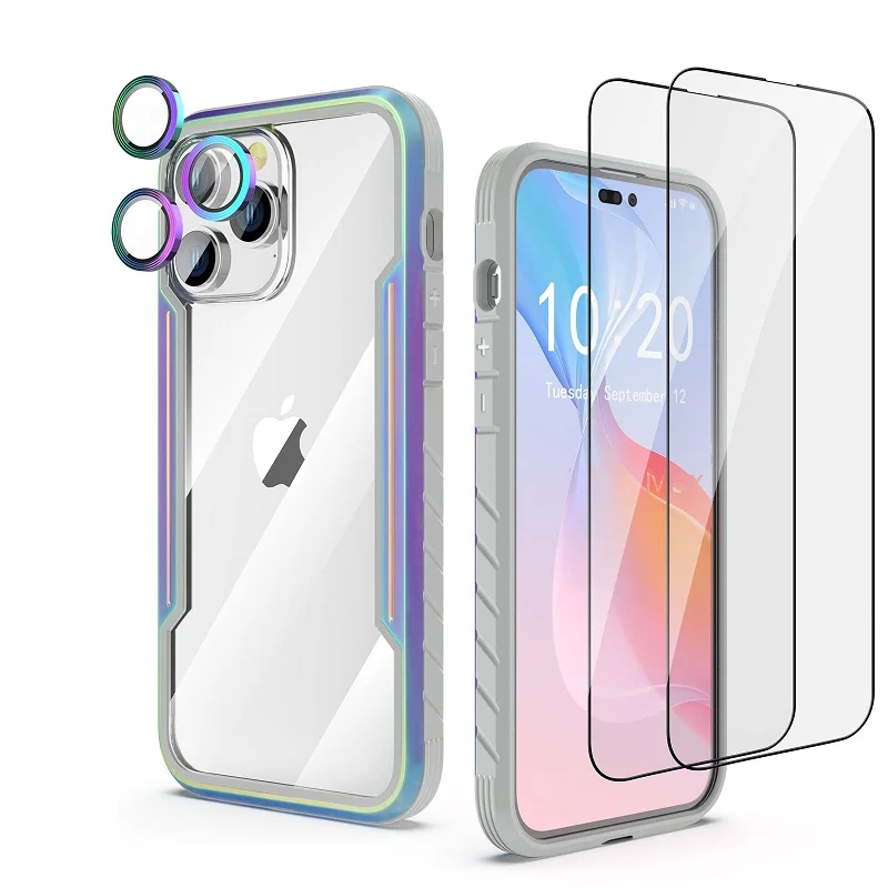 

For Iphone Apple 14 13 12 Pro Max Plus Case Luxury Metal Transparent Silicone Edge Shockproof Ultra Thin Cover Bag Cases Coque