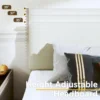 King Bed Frame Upholstered Bed Frame Platform with Adjustable Headboard Linen Fabric Headboard Wooden Slats Support/No Box 4
